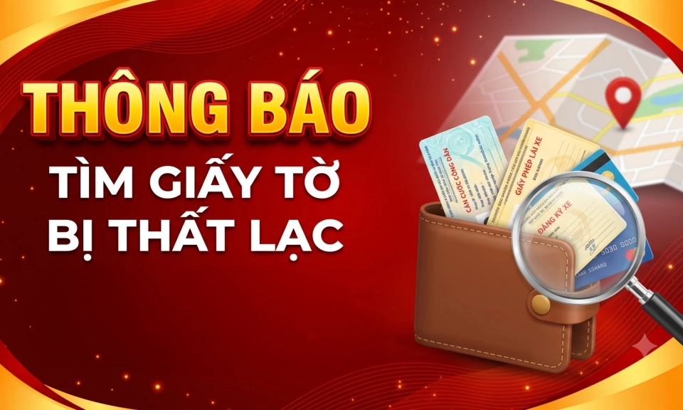 Th&ocirc;ng b&aacute;o t&igrave;m giấy tờ bị thất lạc
