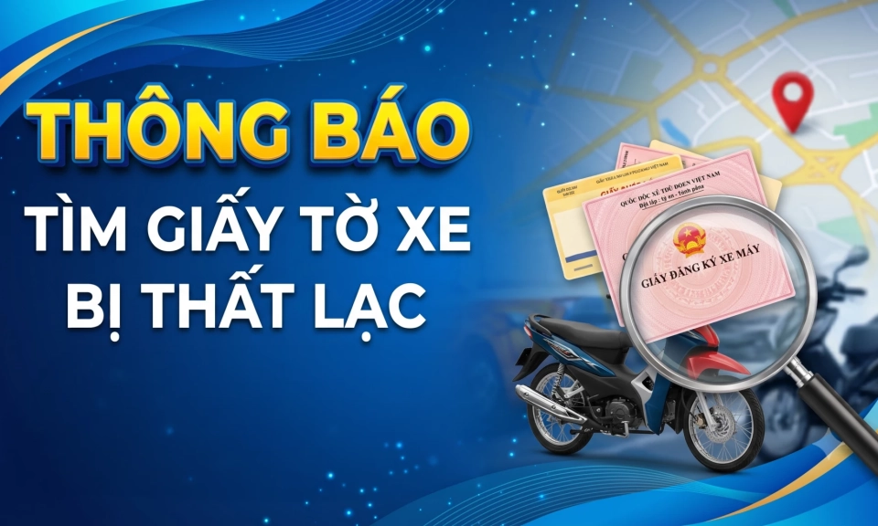 Th&ocirc;ng b&aacute;o t&igrave;m giấy tờ xe bị thất lạc