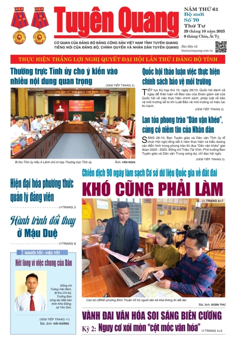 B&aacute;o Tuy&ecirc;n Quang số 70