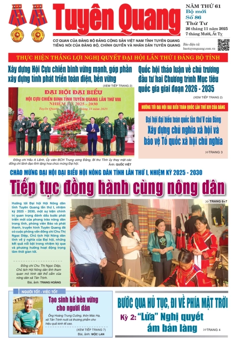 B&aacute;o Tuy&ecirc;n Quang số 86