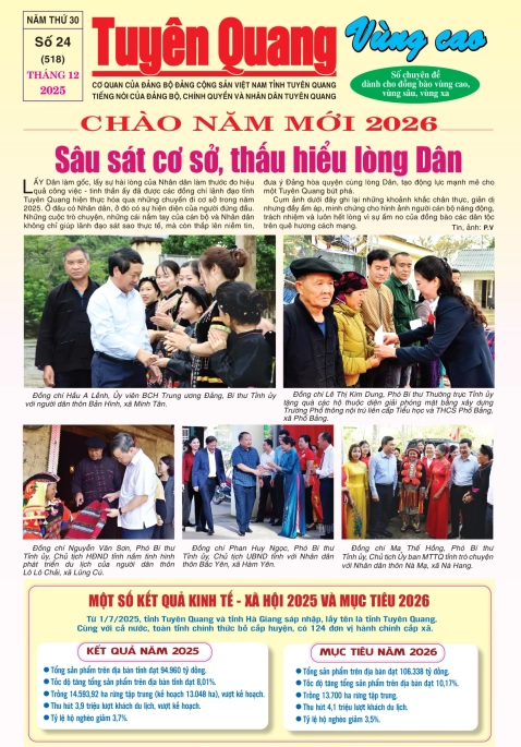 B&aacute;o Tuy&ecirc;n Quang v&ugrave;ng cao số Ch&agrave;o năm mới 2026