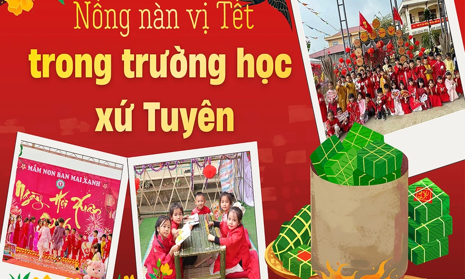 Nồng n&agrave;n vị Tết trong trường học xứ Tuy&ecirc;n