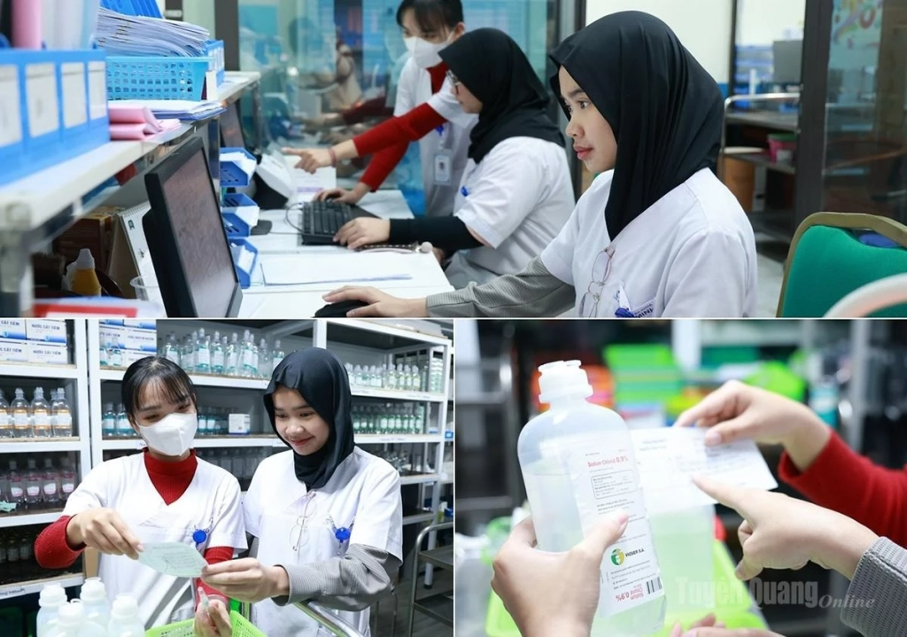 During their placement, Syakita and Shafira have participated in observing professional activities and learning about procedures for dispensing, storing and advising on the use of medicines.