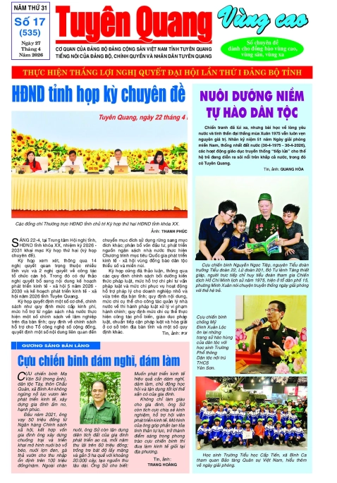 B&aacute;o Tuy&ecirc;n Quang v&ugrave;ng cao số 535