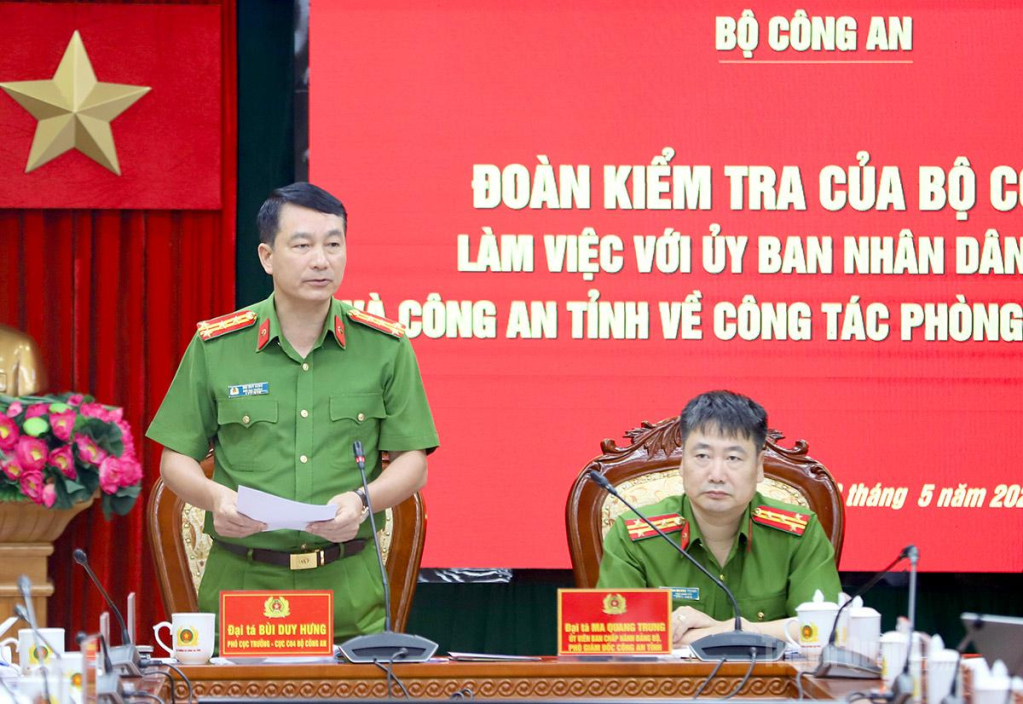 Phó Cục trưởng Cục cảnh sát C04 Bùi Duy Hưng kết luận buổi làm việc.