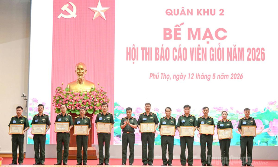 Bộ CHQS tỉnh đoạt giải Nhất tại Hội thi B&aacute;o c&aacute;o vi&ecirc;n giỏi Qu&acirc;n khu 2 năm 2026