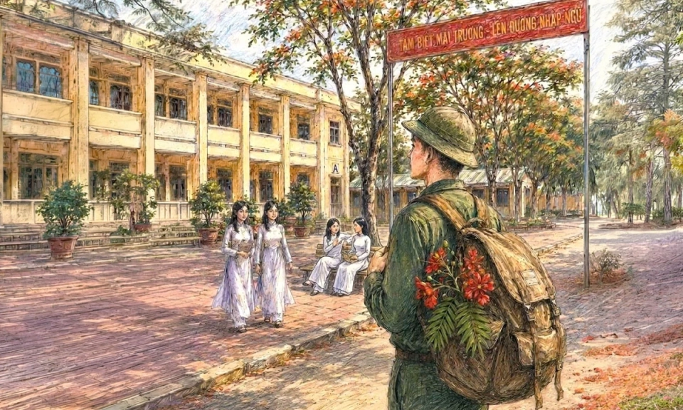 Hoa phượng tr&ecirc;n ba l&ocirc;