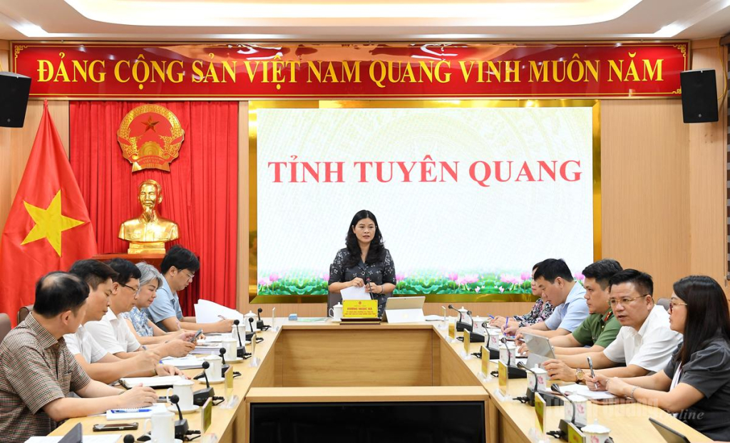 Đồng chí Phó Chủ tịch UBND tỉnh Vương Ngọc Hà chủ trì cuộc họp.