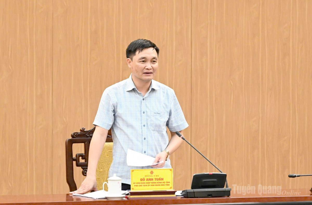 Đồng chí Đỗ Anh Tuấn, Phó Chủ tịch UBND tỉnh, Tổ trưởng Tổ công tác chủ trì hội nghị.
