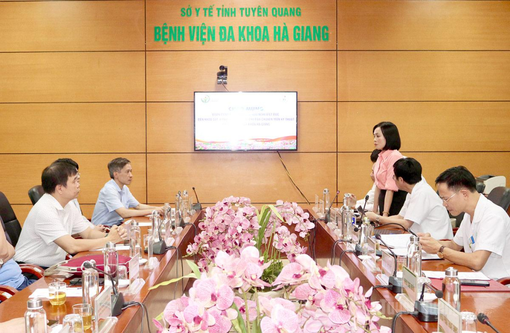 Toàn cảnh buổi khảo sát, đánh giá công tác chỉ đạo chuyên môn kỹ thuật tại Bệnh viện Đa khoa Hà Giang.