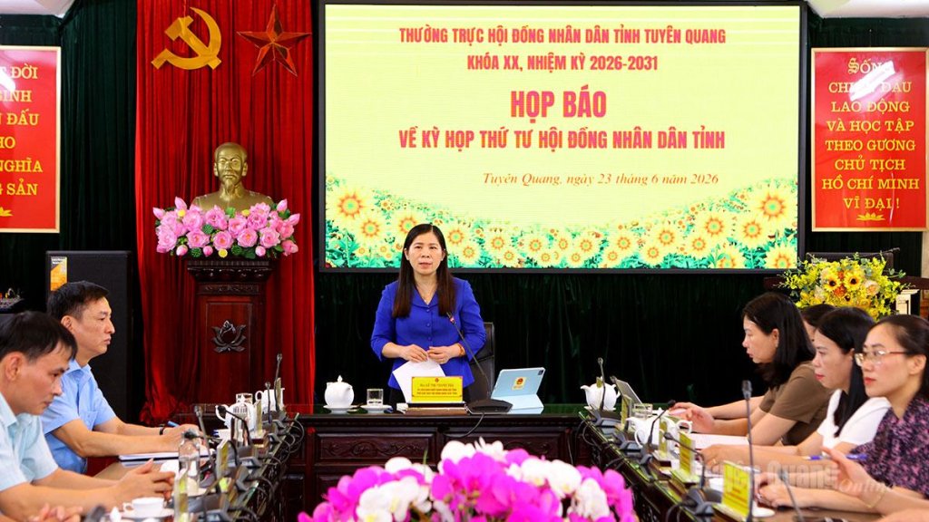 Đồng chí Lê Thị Thanh Trà, Uỷ viên BCH Đảng bộ tỉnh, Phó Chủ tịch HĐND tỉnh phát biểu kết luận.