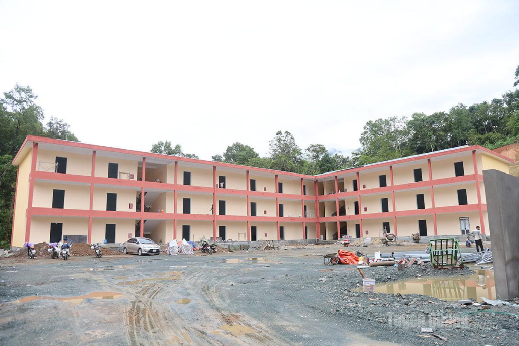 Dự án Trường Phổ thông Dân tộc nội trú liên cấp xã Thanh Thủy đạt khoảng 70% khối lượng thi công.