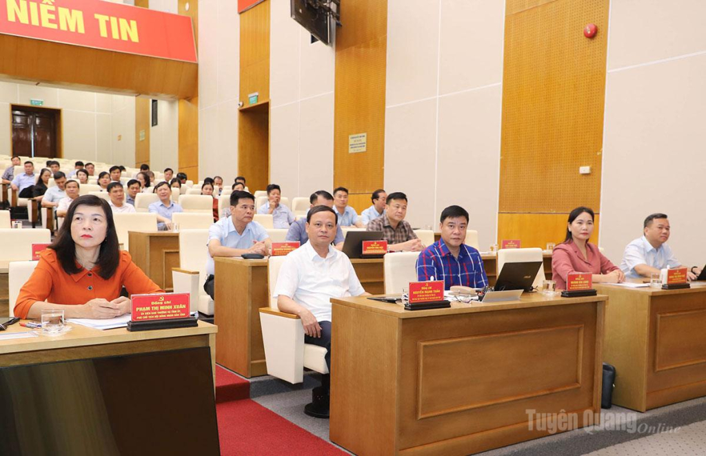 Các đồng chí Ủy viên Ban Thường vụ Tỉnh ủy dự hội nghị.