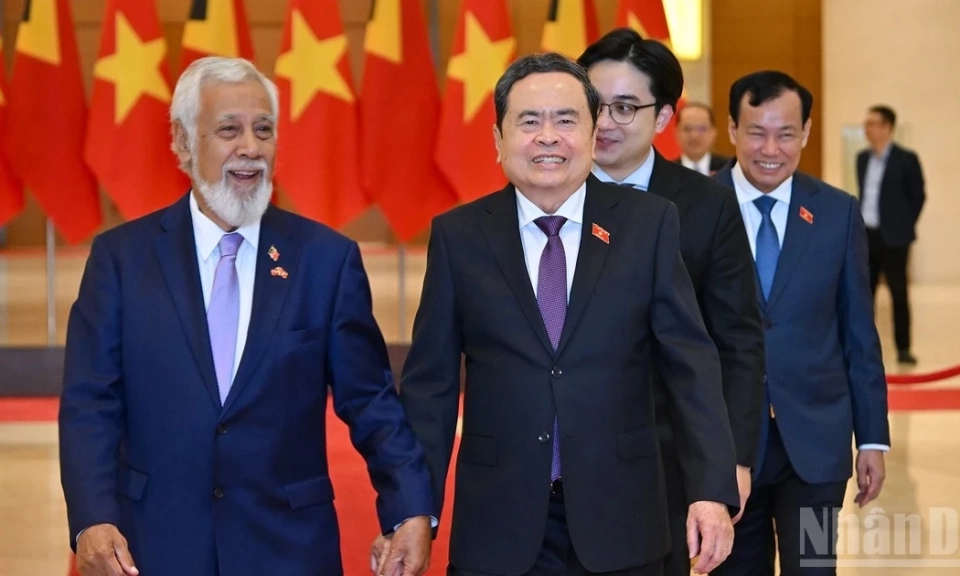 [Ảnh] Chủ tịch Quốc hội Trần Thanh Mẫn hội kiến Thủ tướng Timor-Leste Kay Rala Xanana Gusmao