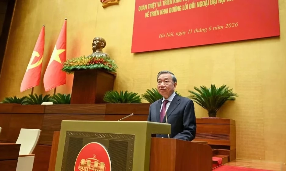 Ph&aacute;t biểu của Tổng B&iacute; thư, Chủ tịch nước T&ocirc; L&acirc;m tại Hội nghị to&agrave;n quốc qu&aacute;n triệt, triển khai thực hiện Nghị quyết số 06-NQ/TW về triển khai đường lối đối ngoại Đại hội XIV của Đảng