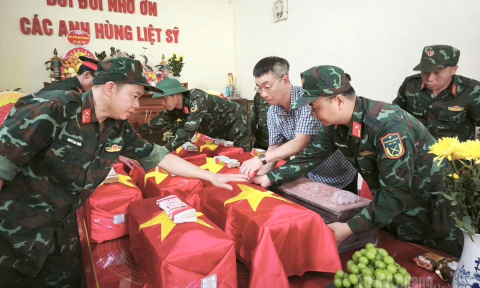 Quy tập th&ecirc;m 2 h&agrave;i cốt liệt sĩ v&agrave; 1 mộ tập thể tại x&atilde; Thanh Thủy