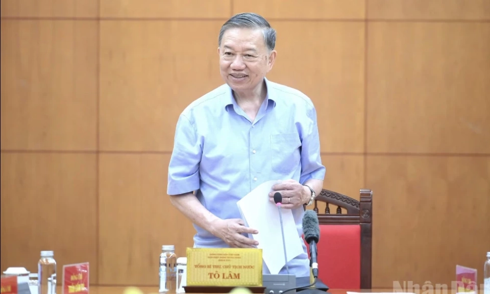 [Ảnh] Tổng B&iacute; thư, Chủ tịch nước T&ocirc; L&acirc;m l&agrave;m việc với Ban Tuy&ecirc;n gi&aacute;o v&agrave; D&acirc;n vận Trung ương