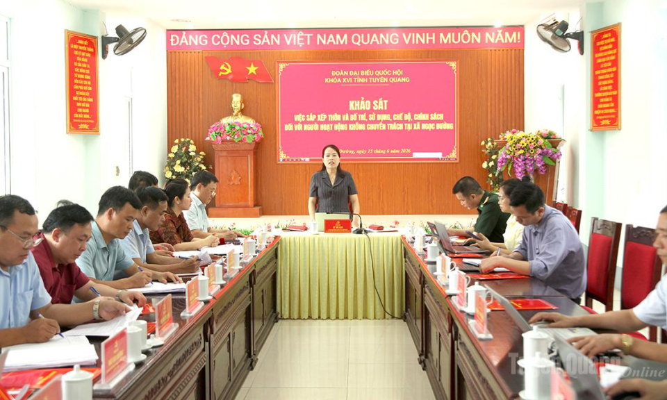 Đo&agrave;n đại biểu Quốc hội kh&oacute;a XVI v&agrave; Đo&agrave;n gi&aacute;m s&aacute;t của HĐND tỉnh l&agrave;m việc tại x&atilde; Ngọc Đường, T&acirc;n Trịnh