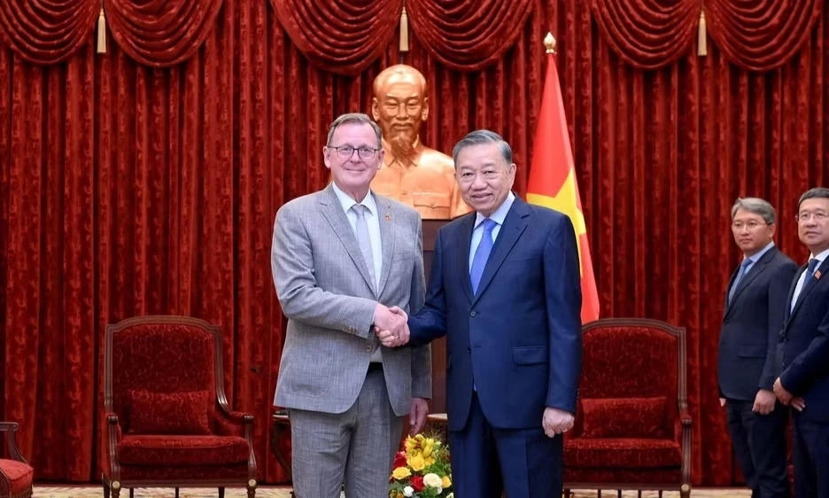 [Ảnh] Tổng B&iacute; thư, Chủ tịch nước T&ocirc; L&acirc;m tiếp Ph&oacute; Chủ tịch Quốc hội Cộng h&ograve;a Li&ecirc;n bang Đức Bodo Ramelow