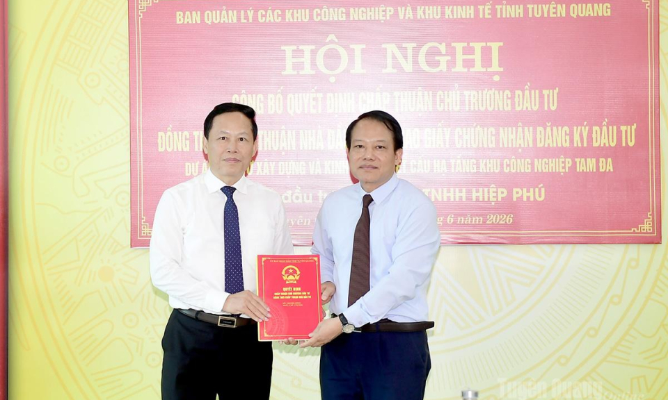 C&ocirc;ng bố quyết định chấp thuận chủ trương Dự &aacute;n đầu tư x&acirc;y dựng v&agrave; kinh doanh kết cấu hạ tầng Khu C&ocirc;ng nghiệp Tam Đa