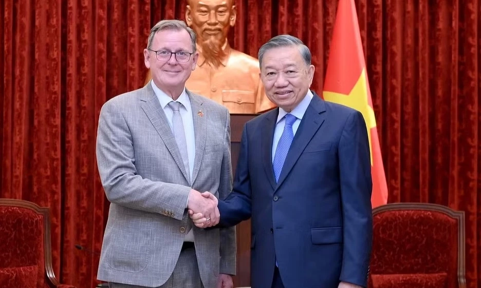 Tổng B&iacute; thư, Chủ tịch nước T&ocirc; L&acirc;m tiếp Ph&oacute; Chủ tịch Quốc hội Cộng h&ograve;a Li&ecirc;n bang Đức Bodo Ramelow