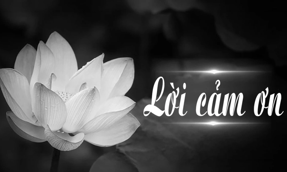 Lời cảm ơn của gia đ&igrave;nh &ocirc;ng Trần Ngọc B&agrave;n
