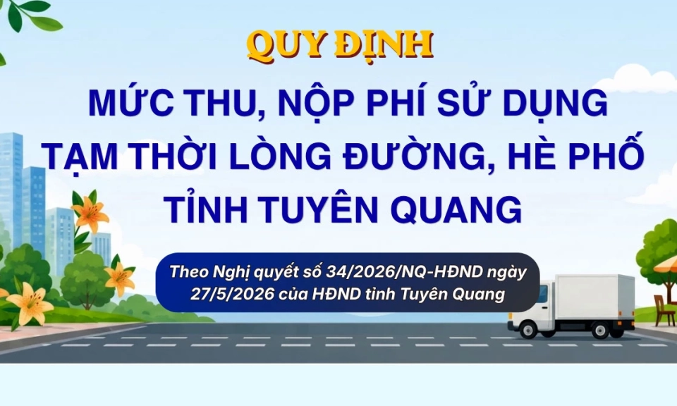Quy định mức thu, chế độ thu, nộp ph&iacute; sử dụng tạm thời l&ograve;ng đường, h&egrave; phố tr&ecirc;n địa b&agrave;n tỉnh Tuy&ecirc;n Quang