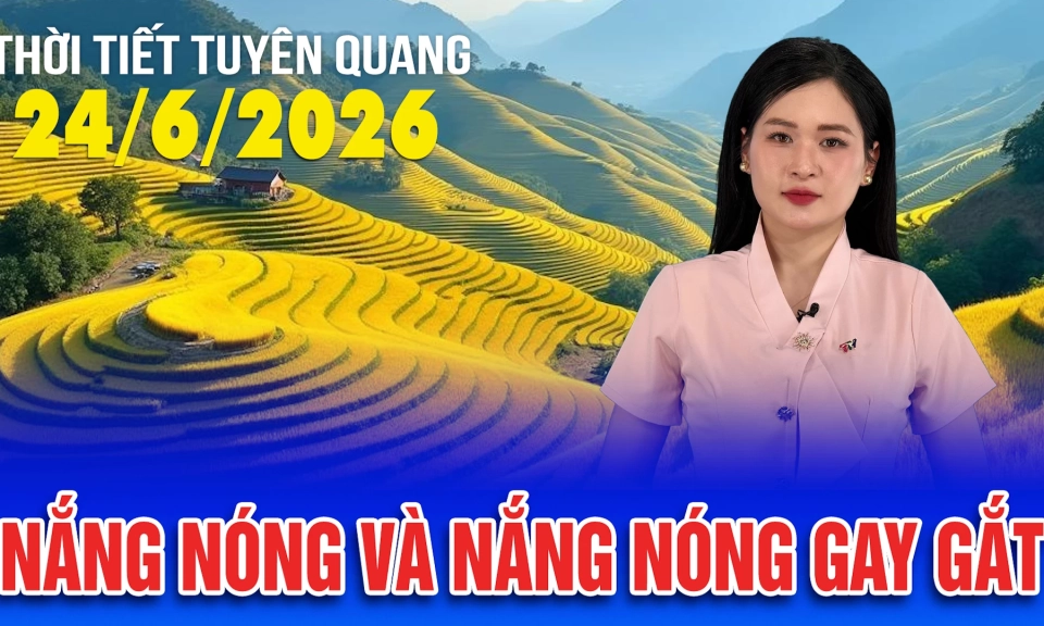 Thời tiết Tuy&ecirc;n Quang ng&agrave;y 24/6/2026