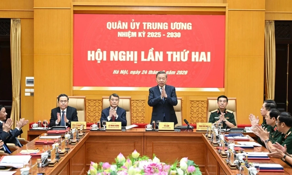 [Ảnh] Tổng B&iacute; thư, Chủ tịch nước T&ocirc; L&acirc;m chủ tr&igrave; Hội nghị Qu&acirc;n ủy Trung ương lần thứ hai, nhiệm kỳ 2025-2030