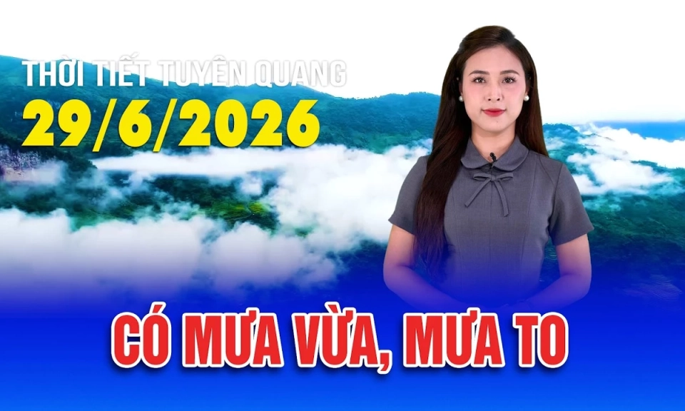 Thời tiết Tuy&ecirc;n Quang ng&agrave;y 29/6/2026