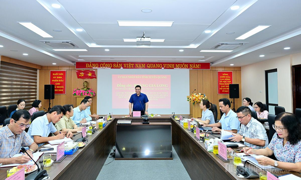 Ph&oacute; Chủ tịch UBND tỉnh Ho&agrave;ng Gia Long l&agrave;m việc với Ban Điều phối c&aacute;c dự &aacute;n vốn nước ngo&agrave;i tỉnh