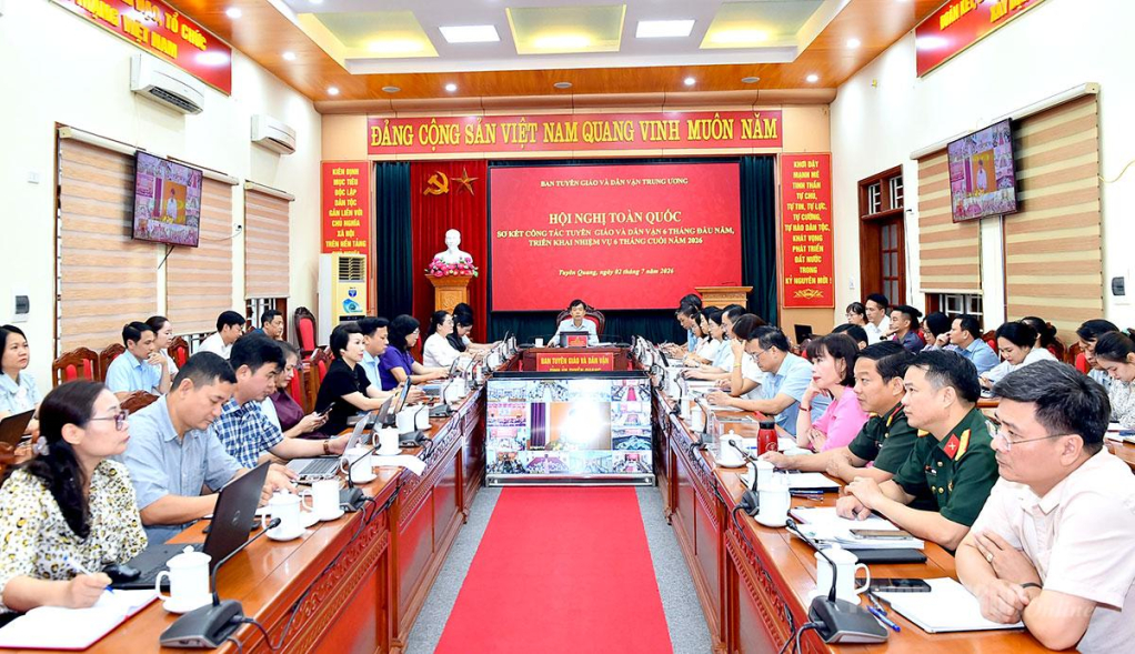 Các đại biểu dự hội nghị tại điểm cầu Tuyên Quang.