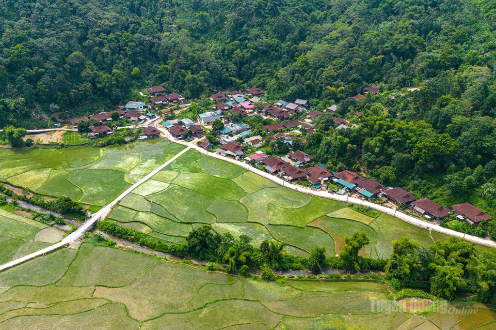 Thôn bản sau sắp xếp được mở rộng không gian phát triển (Trong ảnh: Toàn cảnh thôn Đống Đa, xã Thượng Nông).     Ảnh: Quang hòa