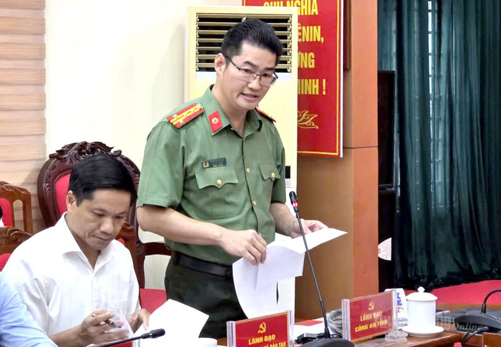Đại diện Công an tỉnh cung cấp thông tin điều tra, xác minh thông tin về Kỳ thi tốt nghiệp THPT năm 2026 trên địa bàn tỉnh.