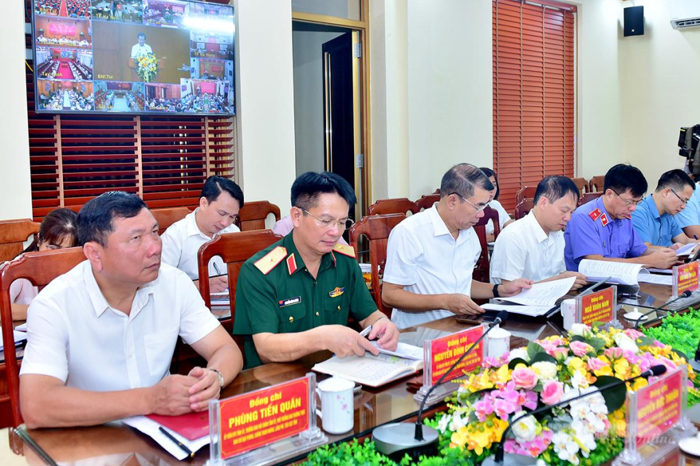 Các đại biểu dự hội nghị tại điểm cầu tỉnh Tuyên Quang.