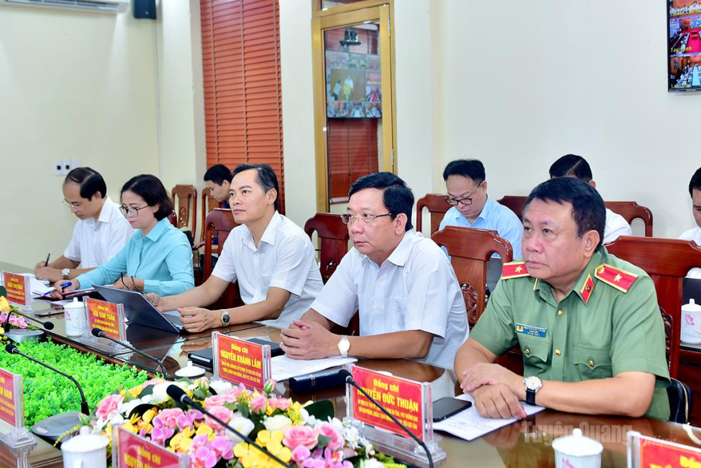 Các đại biểu dự hội nghị tại điểm cầu tỉnh Tuyên Quang.
