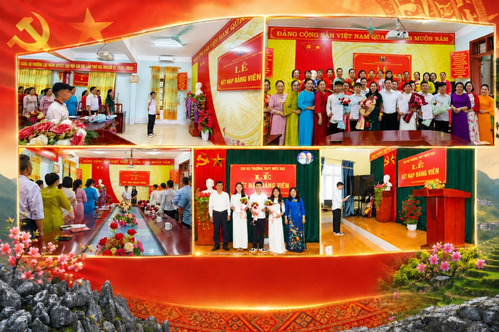 Một số hình ảnh trong Lễ kết nạp Đảng tại Trường THPT Yên Minh và Trường PHDTNT THCS và THPT Yên Minh năm 2026.