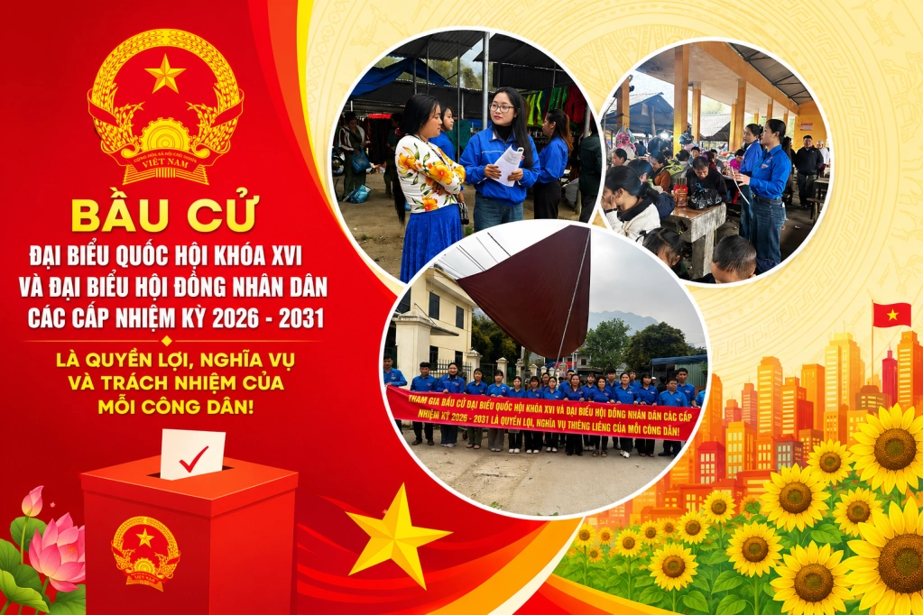 Viên Ngọc Hà Anh cùng các đảng viên, đoàn viên trong xã tham gia phổ biến với nhân dân cuộc bầu cử đại biểu Quốc hội khóa XVI và đại biểu Hội đồng nhân dân (HĐND) các cấp nhiệm kỳ 2026 -2031.
