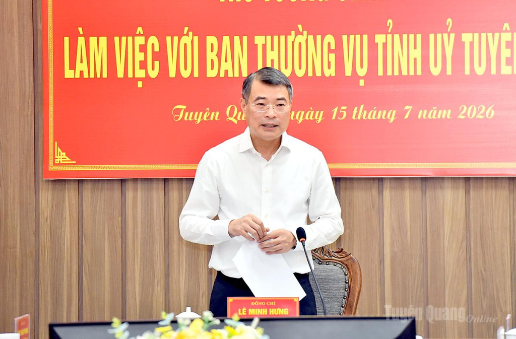 Thủ tướng Chính phủ Lê Minh Hưng phát biểu kết luận buổi làm việc.