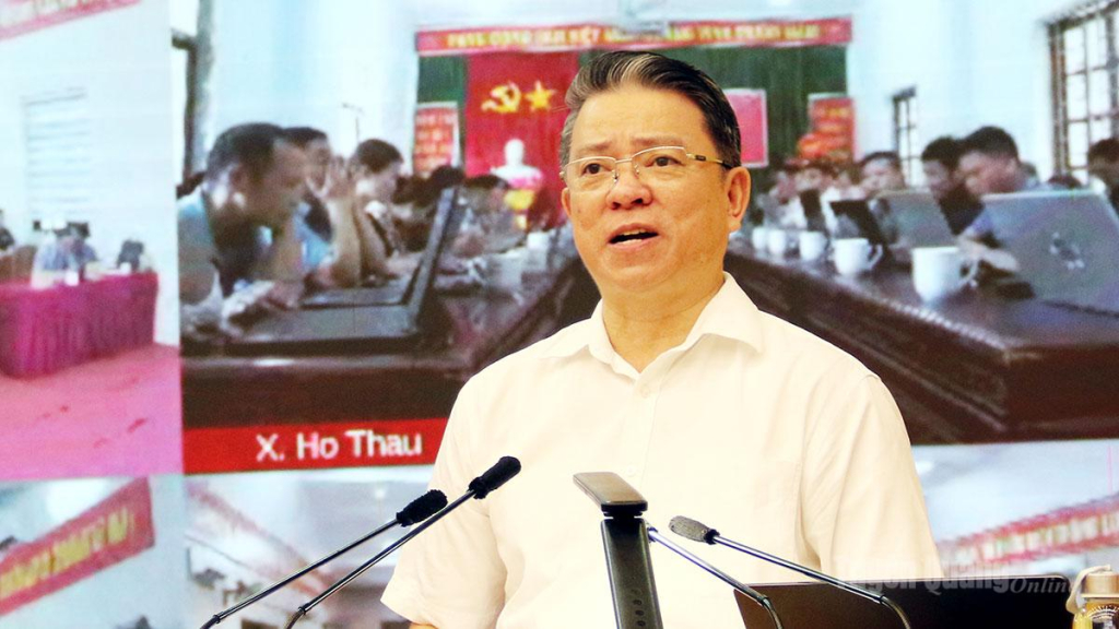 Đồng chí Trần Mạnh Lợi, Ủy viên Ban Thường vụ Tỉnh ủy, Trưởng ban Tuyên giáo và Dân vận Tỉnh ủy phát biểu tại Hội nghị.