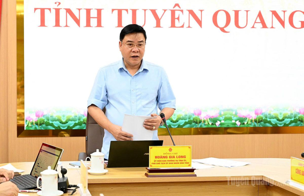 Đồng chí Hoàng Gia Long, Uỷ viên Ban Thường vụ Tỉnh ủy, Phó Chủ tịch UBND tỉnh, Trưởng Ban chỉ đạo phát biểu kết luận cuộc họp.
