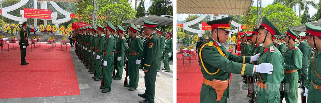 Các lực lượng đã sẵn sàng cho Lễ truy điệu, an táng hài cốt liệt sĩ. Ảnh: Thanh Hoài