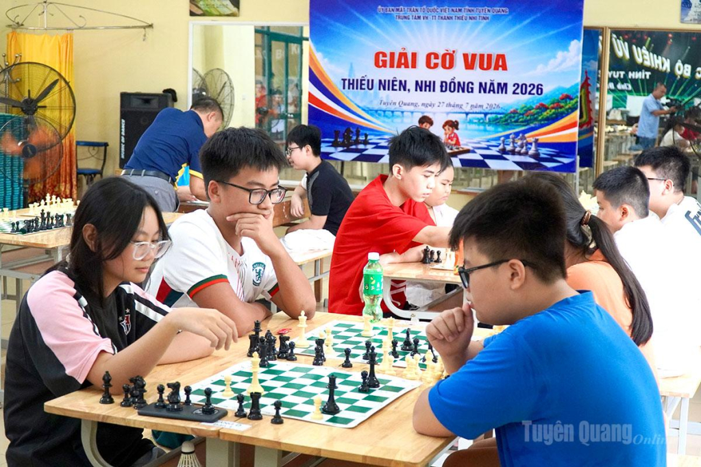 Các vận động viên tham gia thi đấu Giải cờ vua Thiếu niên nhi đồng năm 2026.