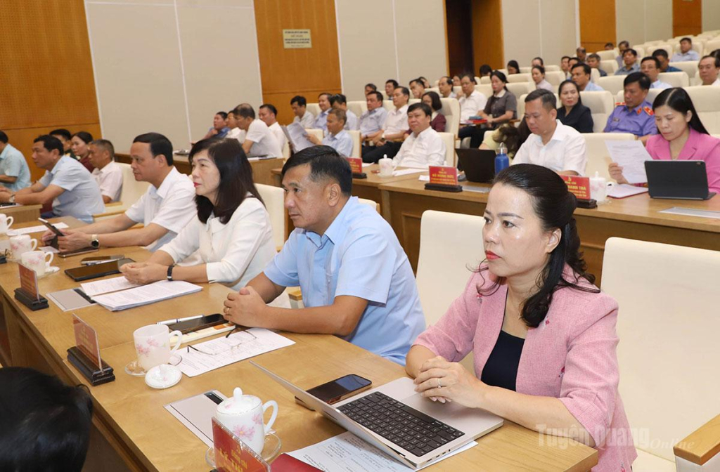 Các đồng chí Ủy viên Ban Thường vụ, Ban Chấp hành Đảng bộ tỉnh dự hội nghị.