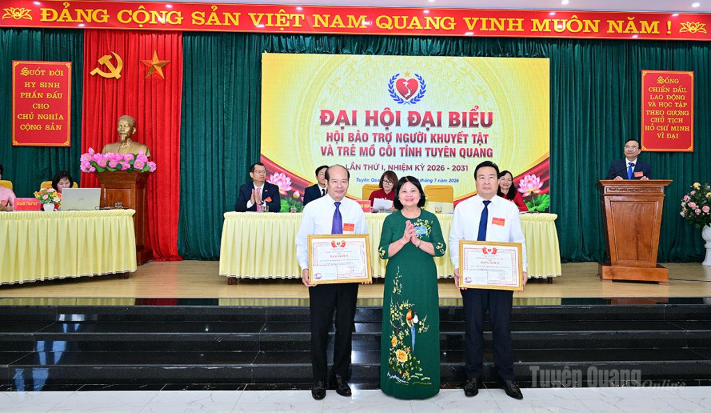 Hội Bảo trợ Người khuyết tật Việt Nam tặng Bằng khen cho 2 tập thể.