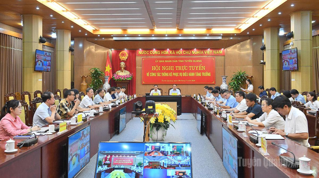 Ủy ban nhân dân tỉnh tổ chức Hội nghị trực tuyến về công tác thống kê phục vụ điều hành tăng trưởng.