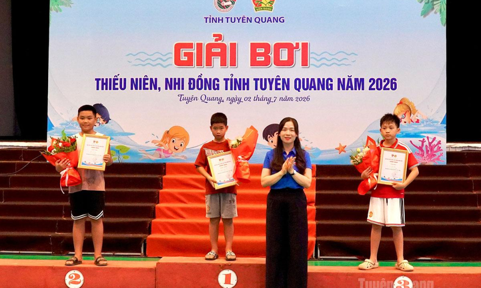 130 vận động vi&ecirc;n tham gia thi đấu Giải bơi thiếu ni&ecirc;n, nhi đồng tỉnh Tuy&ecirc;n Quang năm 2026