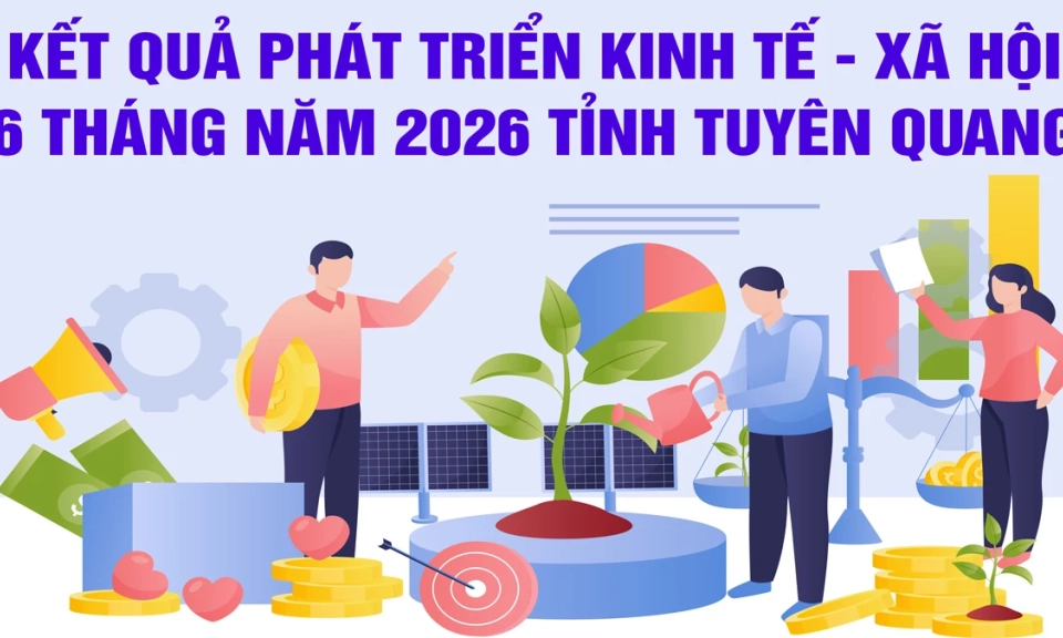 Kết quả ph&aacute;t triển kinh tế - x&atilde; hội 6 th&aacute;ng năm 2026 tỉnh Tuy&ecirc;n Quang