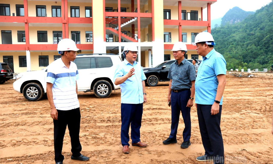 Dồn lực thi c&ocirc;ng, bảo đảm chất lượng Trường Phổ th&ocirc;ng nội tr&uacute; li&ecirc;n cấp Thanh Thủy