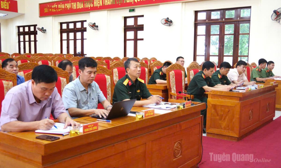 Ban Chỉ đạo diễn tập tỉnh Tuy&ecirc;n Quang giao nhiệm vụ diễn tập x&atilde; N&agrave; Hang